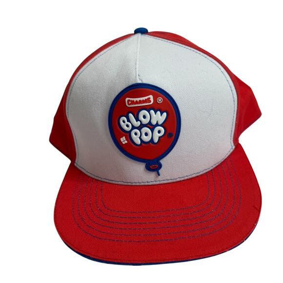 Charms Blow Pop SnapBack Canvas Cap Hat Red White Blue Cotton One Size Adult - Picture 1 of 7